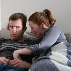 Still of Zach Lewis and Stephanie Jackson in Does This Baby Make Me Look Fat?