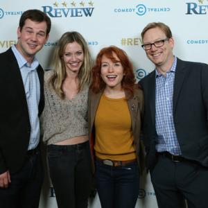 Actor/comedians H Michael Croner, Megan Stevenson, Maria Thayer and Andrew Daly attend Comedy Central's 'Review' Premiere Party at SkyBar at the Mondrian Los Angeles on February 27, 2014 in West Hollywood, California.