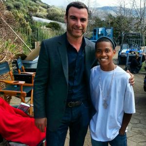 With Liev Schreiber on the set of Ray Donovan