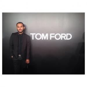 Miger Diaz at the Tom Ford's bohemian-chic fall/winter 2015 collection fashion show.