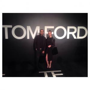 Miger Diaz & Nicole baker at the Tom Ford's bohemian-chic fall/winter 2015 collection fashion show.