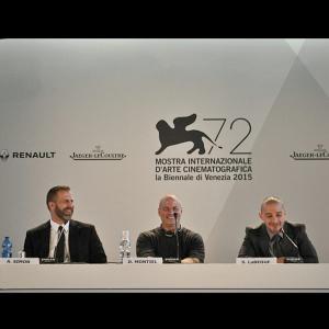 Venice Film Festival Press Conference for MAN DOWN Director Dito Montiel Actor Shia LaBeouf Writer Adam G Simon LaBiennale Di Venezia 2015