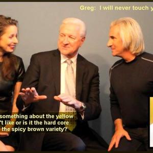 Actor Gregory M Brown talks mustard with Peter Austin Noto and Co Host Jennifer Nuccitelli