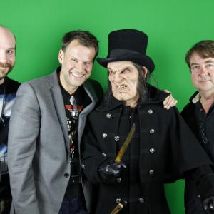 LtR: Jack Bennett, Joel Harlow, Scott Ian (in Jack the Ripper makeup) and Steve Buscaino at Kirk Von Hammett's Fear FestEVIL