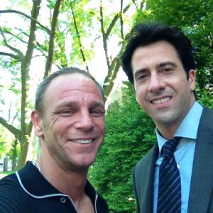 David Bertucci and Troy Garity on the set of the BOSS
