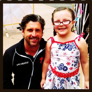 Marlowe and Patrick Dempsey at The Amgen 2011 Tour Of California where Marlowe performed the National Anthem.