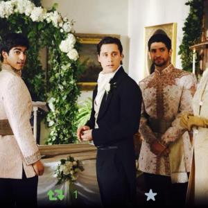 (From Left) Dejan Loyola, Peter Gadiot, Raza Jaffrey and Heather Doerksen in the series finale of Once Upon A Time In Wonderland.