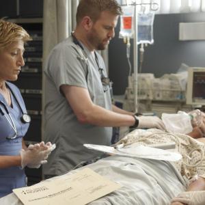 Still of Edie Falco and Stephen Wallem in Nurse Jackie 2009