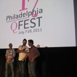 THE LOVE PATIENT world premier, Q-fest, Philadelphia, PA 2011 with director Michael Simon (Lt), and Benjamin Lutz (Md).