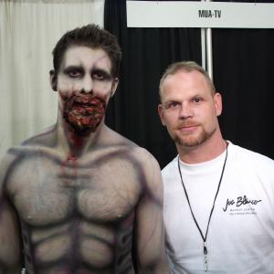 John Werskey with make-up artist Travis Pates
