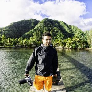 Shooting on location in Tahiti