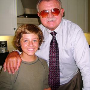 Austin working on the set of the ESPN NFL National Commercial with former Bears Coach, Mike Ditka