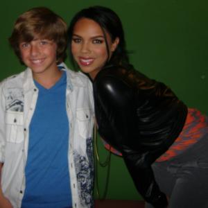 Austin working on the set of Elle with Kiely Williams (Cheetah Girls)
