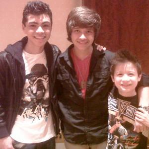 Austin presenting at the 2011 IPOP Awards Show in Los Angeles with Cleveland Davis and Adam Irigoyen from Disney's Shake It Up