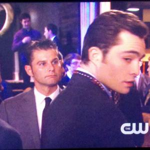Ed Westwick Michelle Trachtenberg and Jerry Lobrow in Gossip Girl