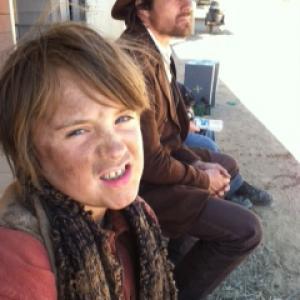 Keegan Boos and Martin Henderson on the set of Reconstruction