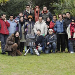 cast and crew of A Very Close EncounterBarkhorde Kheyli Nazdik after shooting the last scene of the film in Ramsar coast