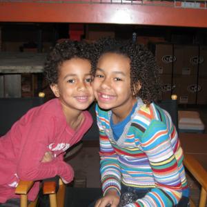 Tyree and sister Mackenzie Brown on set filming episode 8