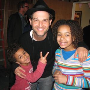 Director Lawrence Trilling, Tyree and Mackenzie Brown on set of Parenthood - episode 8