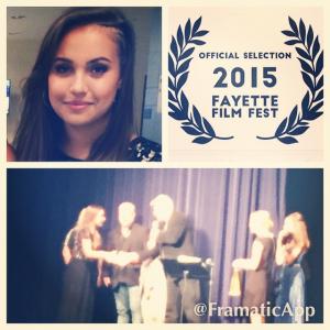 Winner  Best Actress Fayette Film Fest 2015
