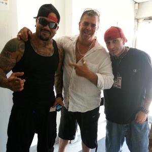 Sal with Rob Hawk and Tony on set of Fight Valley.