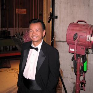 Kevin Trang on set of The Young  the Restless