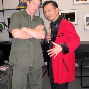 Israel Wright and Kevin Trang on set of Miss Saigon commercial