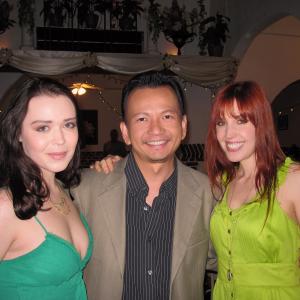 Olivia York, Kevin Trang, and Danielle De Luca on set of 