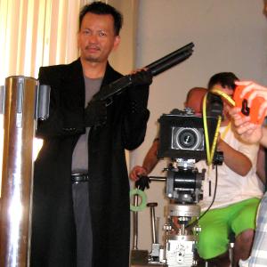 Kevin Trang on the set of Whats the Hold Up