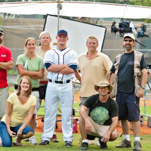 Jose (far right) poses with the cast and crew of an Infinite Energy spot he shot in September 2011.