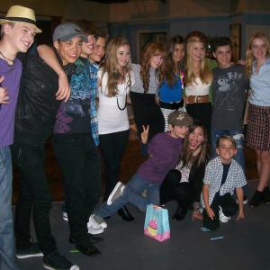 Cast and Friends after live taping of Shake It up.