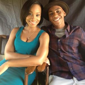 Jahmil French on set with Anika Noni Rose