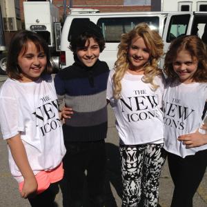 Mary Charles Jones, David Mazouz, Sterling Griffith and Emily Aln Lind of Dear Dumb Diary