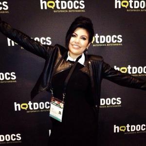 Director Violeta Ayala at the world premiere of The Bolivian Case at Hot Docs 2015.