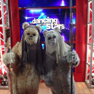 DANCING WITH THE STARS: Stone Eisenmann (Ewok) & HannaH Eisenmann (Ewok) Backstage Season 18 Ep 1 with Billy Dee Williams & R2D2