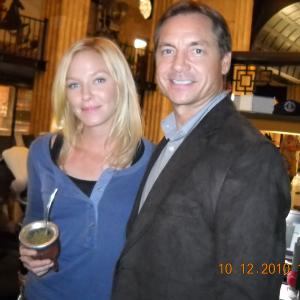 Lance Eakright with the beautiful and talented Kelli Giddish on the set of 
