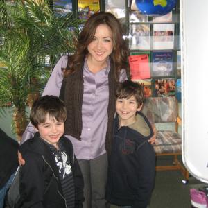 Valin with costars Erin Karpluk and Michael on last day of Mrs Miracle