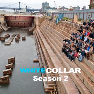 The whole cast and crew of White Collar Season 2 in Brooklyn Navy Yards