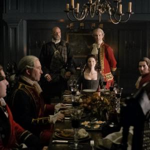 Still of Graham McTavish, Caitriona Balfe, John Heffernan and Tom Brittney in Outlander (2014)