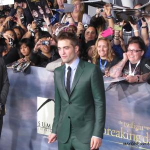 Robert Pattinson at Premiere of The Twilight Saga Breaking Dawn  Part 2 Nokia LA LIve Theater Downtown Los Angeles CA