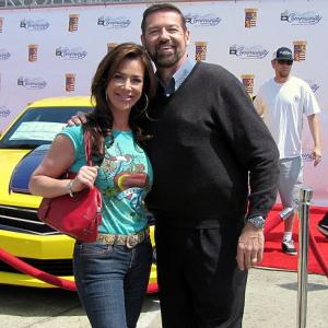 Claudia Wells LBack to the Future and Awardwinning publicist George Mc Quade at Premiere of new Camaro Spirit at Community Chverolet Burbank CA