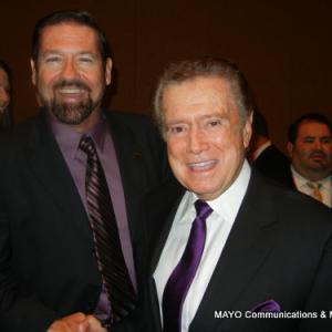Regis Philbin receives Lifetime Achievement award at RTNA Golden Mike awards dinner at the Universal Hilton Golden Mike awards go to the best in the TV and radio news business Also receive a Lifetime Achievement Award was Kelly Lange my former coworker