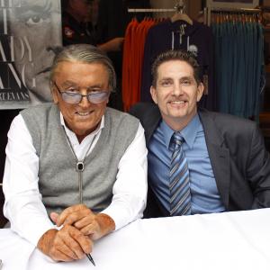 Robert Evans, former Head of Production at Paramount Pictures and producer of such films as Chinatown,Marathon Man and the Godfather with actor Michael Christaldi at Paramount Studios.
