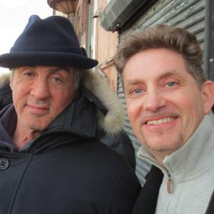 Sylvester Stallone and actor Michael Christaldi on the set of Creed the latest edition in the Rocky Balboa series