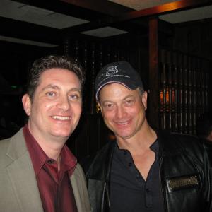 CSI:Ny star Gary Sinise and actor Michael Christaldi at an event at Brioni's restaurant in Los Angeles.