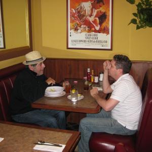 David Proval of the Sopranos and actor Michael Christaldi at the Silver Spoon( the old Theodores) diner in West Hollywood Ca.