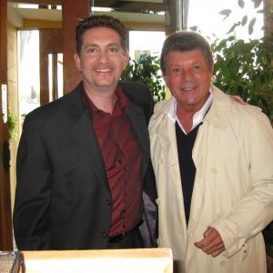Frankie Avalon and Michael Christaldi after shooting a commercial at Sicily restaurant in Sherman Oaks CA