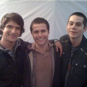 Teen Wolf 2011 Lunatic  Jonathan Kleitman on set with Dylan OBrien and Tyler Posey