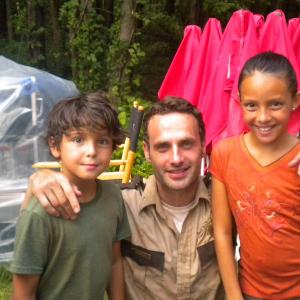 Maddie Lomax Noah Lomax and Andrew Lincoln