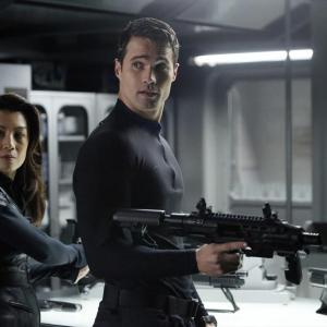 Still of Ming-Na Wen and Brett Dalton in Agents of S.H.I.E.L.D. (2013)